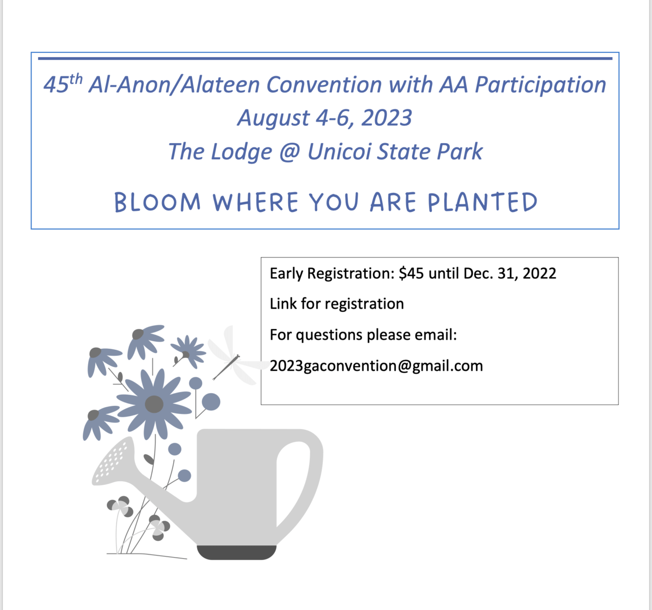 The 45th AlAnon Alateen Convention with AA Participation Aug 4